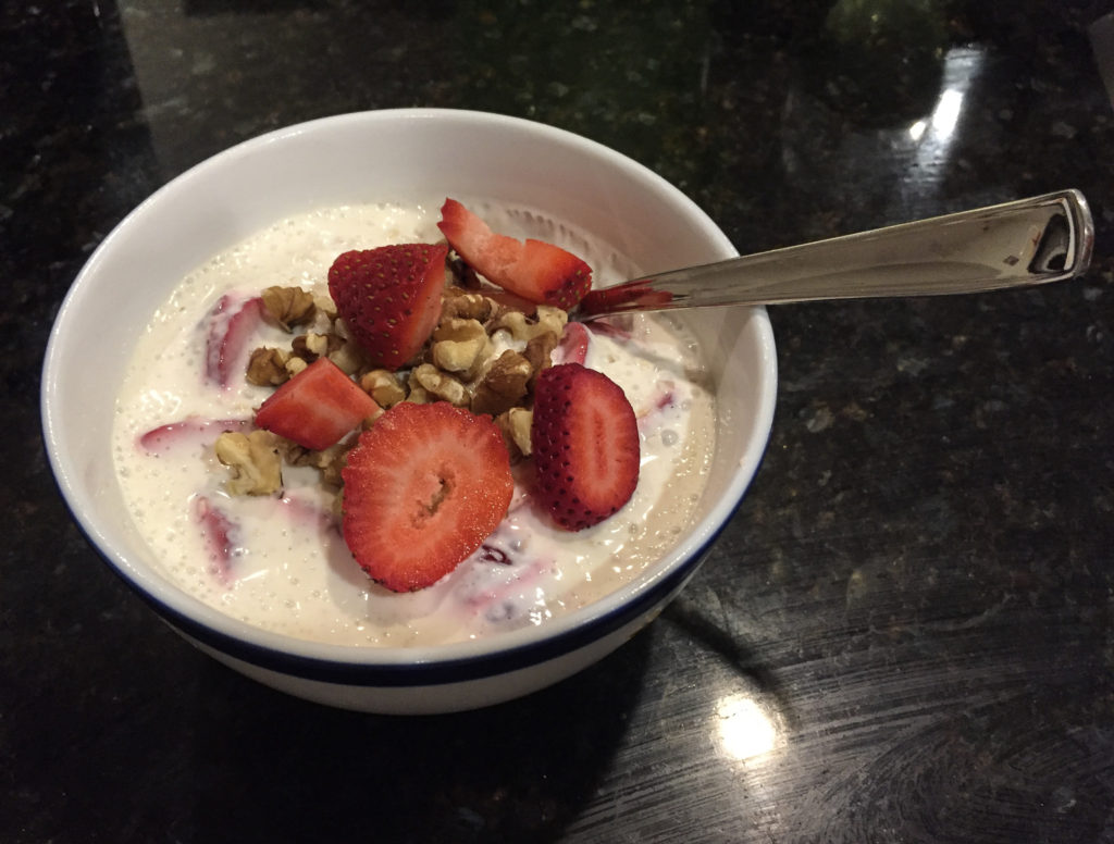 Strawberry walnut summer oatmeal